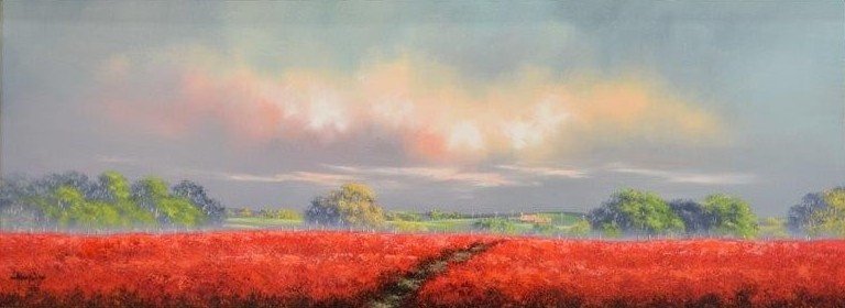 Field Of Flowers Allan Morgan - Original Painting