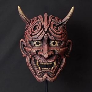 Edge Sculpture - Hannya - Mask - Red