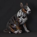 Tri Colour Bull Terrier Sculpture