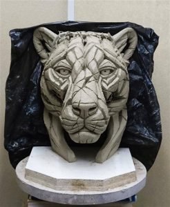 Sculpture of a panther by matt buckley of edge sculptures