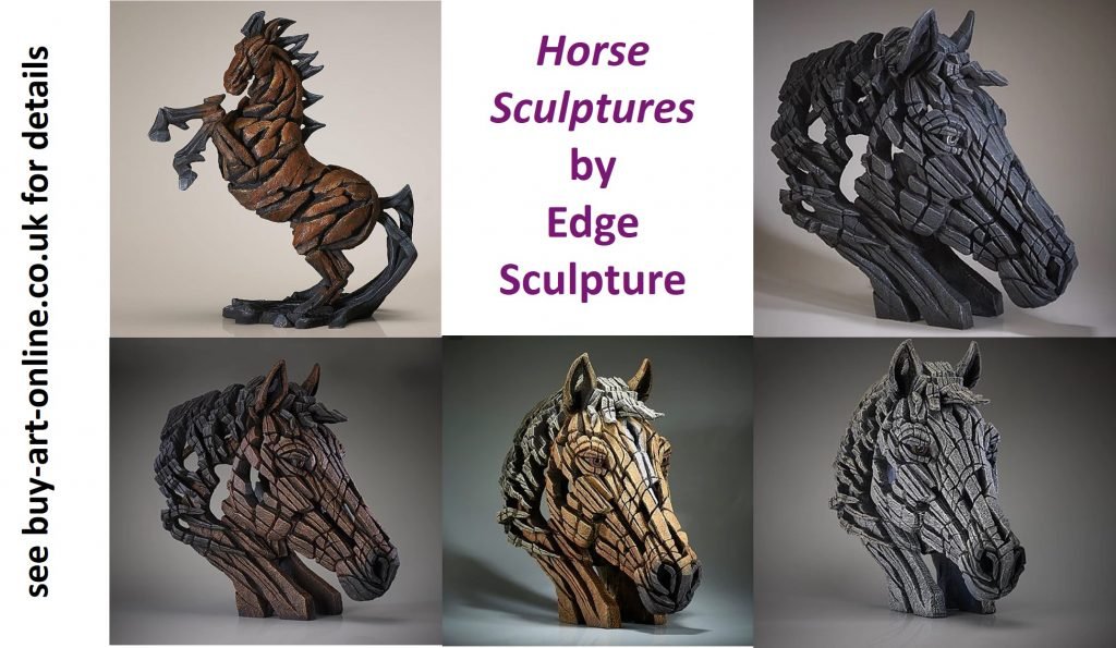 Edge Sculpture - Horse Sculptures - Black - White - Palomino - Bay