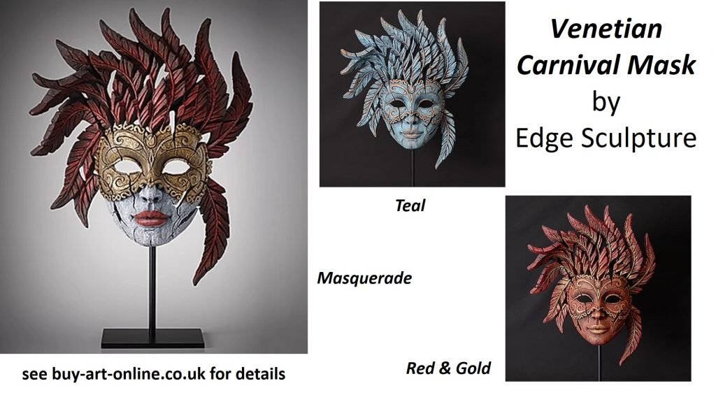 Venetian-Carnival-Mask-Red-Gold-Teal-Masquerade-Edge-Sculpture-Matt-Buckley