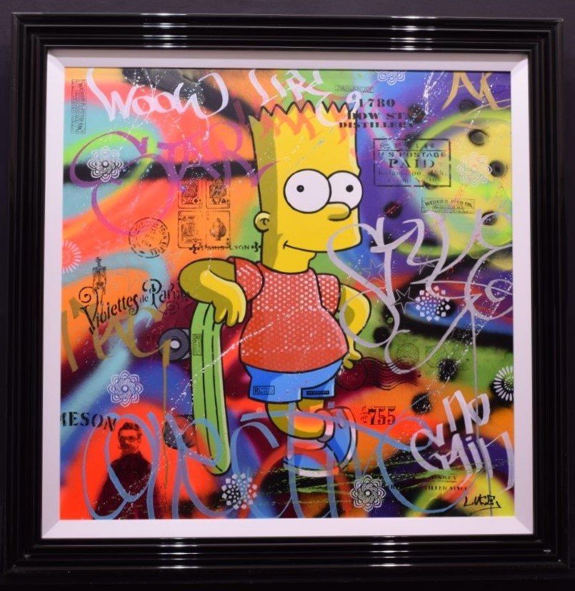 Lukey-Original-Framed-Painting-Bart-Simpson