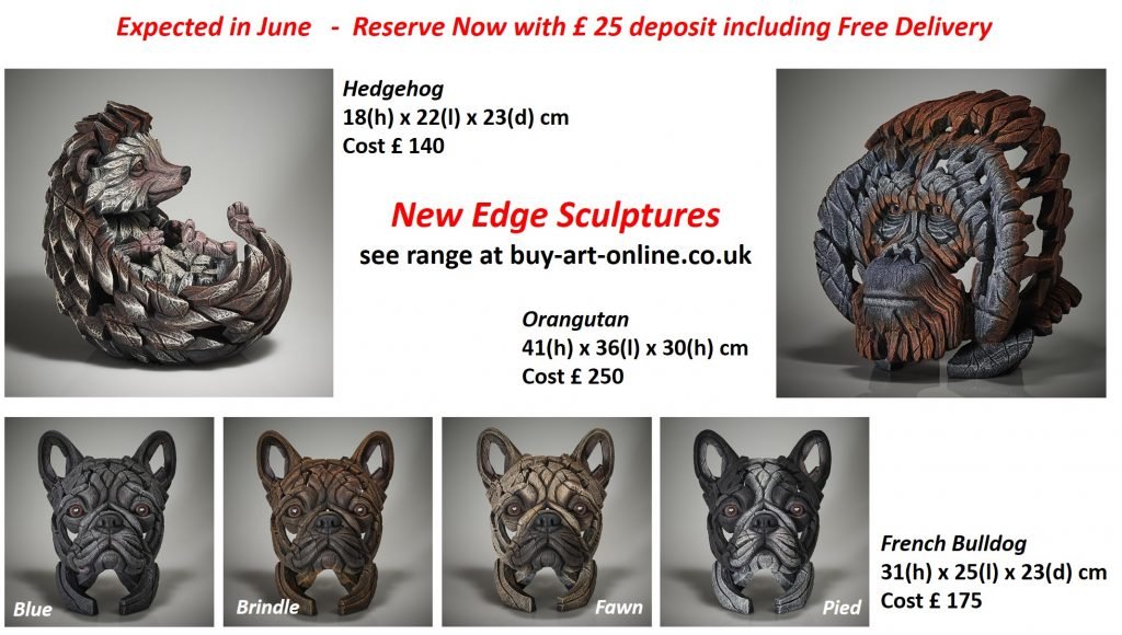 New Edge Sculptures - French Bulldog - Hedgehog - Orangutan