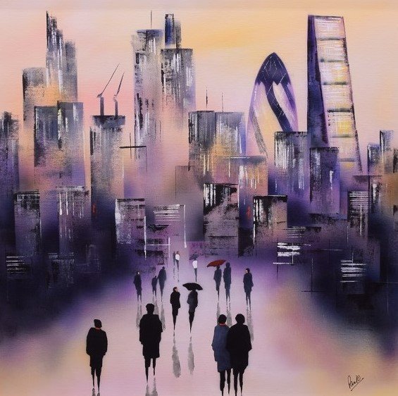 Paul Oughton - Original Painting - City Walk