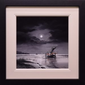 David James - Original Framed Painting - Waiting For The Tide